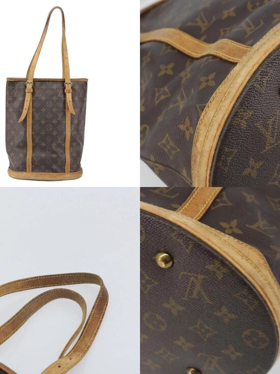 LOUIS VUITTON Monogram Bucket GM Shoulder Bag M42236 LV Auth bs33062